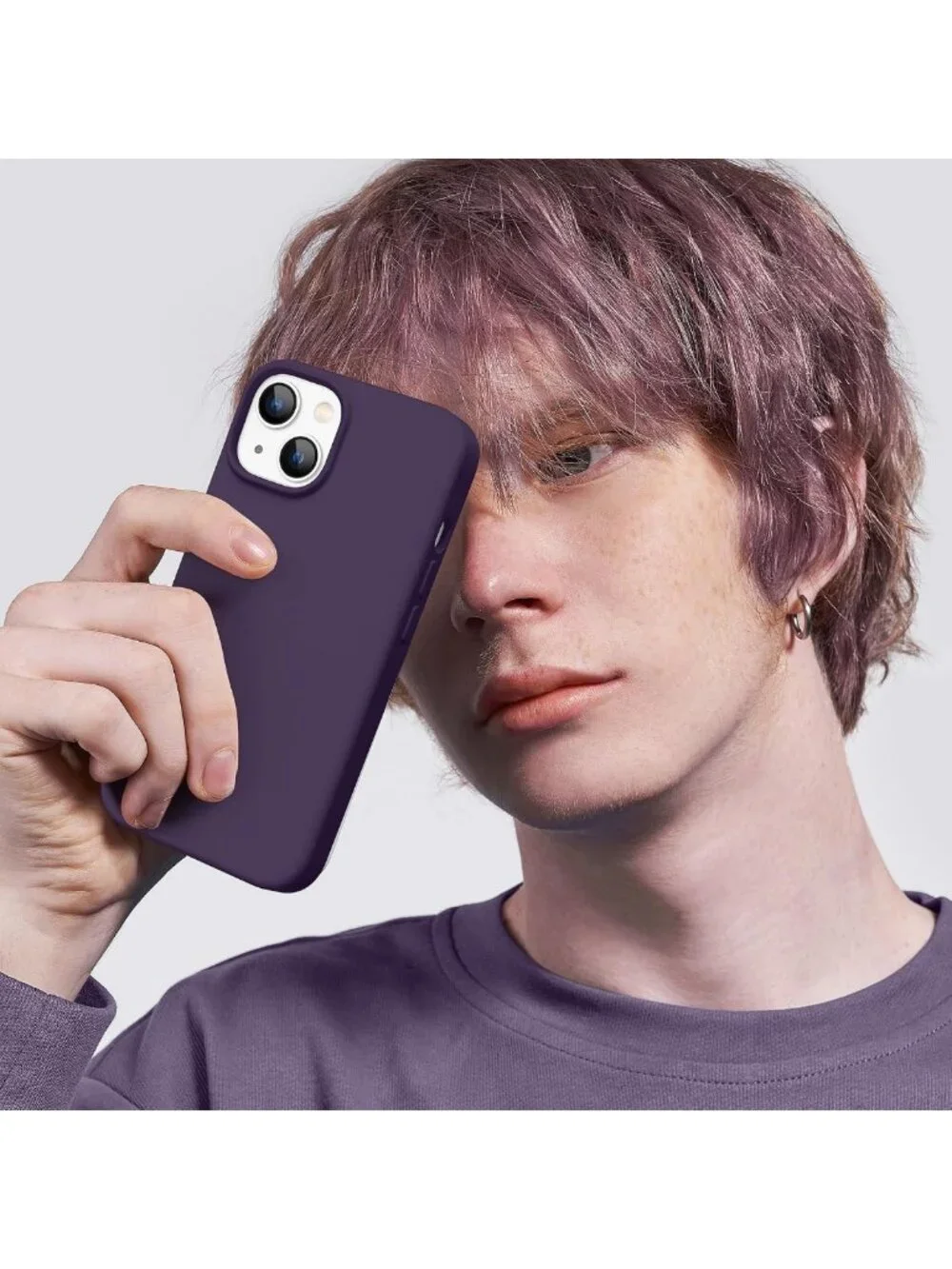 Slim Shockproof Phone Case for iPhone 13/14, MagSafe Compatible, Deep Purple